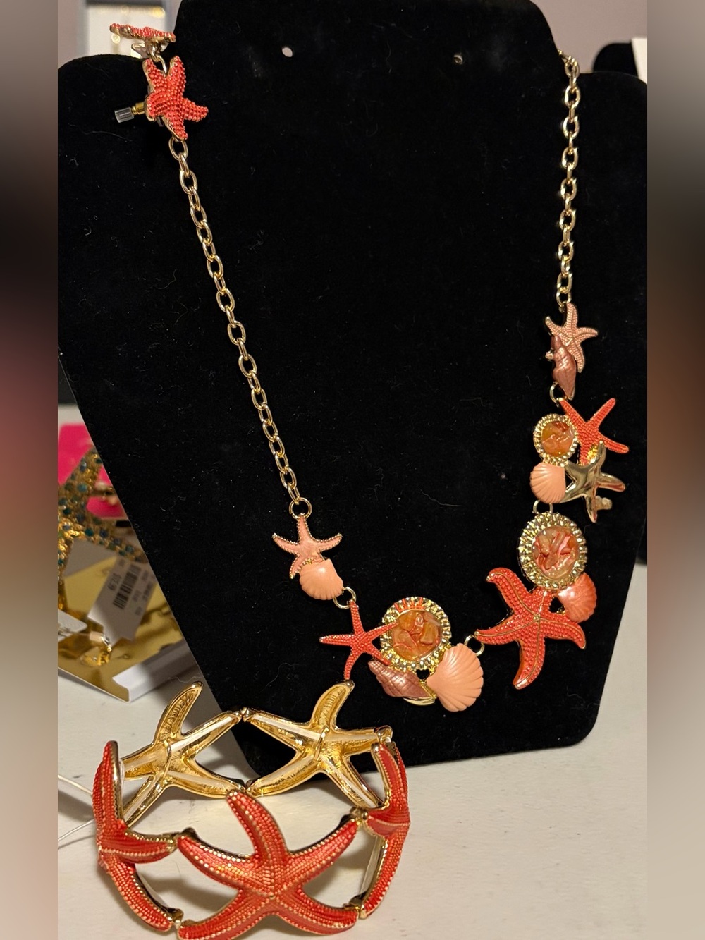 Natasha Women's Coral Seashell Statement Jewelry Set
